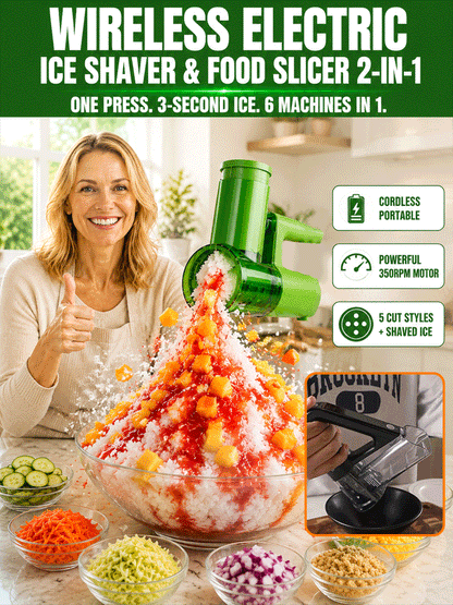 🚀 Wireless Ice Shaver: 3s to snow cones, No more bulky blenders!