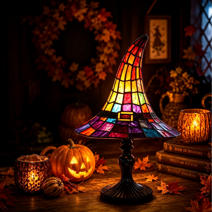 🧙‍♀️ Stained-Resin Witch Hat Lamp – Enchanting Gothic Ambient Light