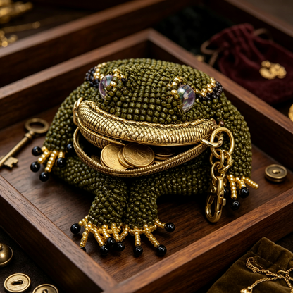 🐸 Frog Coin Purse Collection – Finished Handmade Purse & DIY Crochet Kit