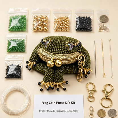 🐸 Frog Coin Purse Collection – Finished Handmade Purse & DIY Crochet Kit