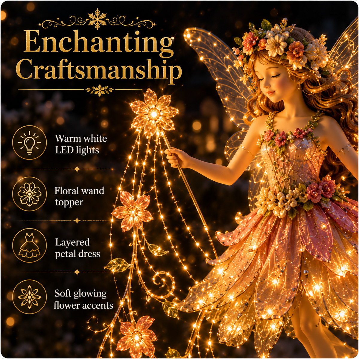 🎁Last Day 49% OFF-✨ Enchanted Flower Fairy Solar Garden Light – Magical Glowing Outdoor Christmas Yard Decor 🧚🌸