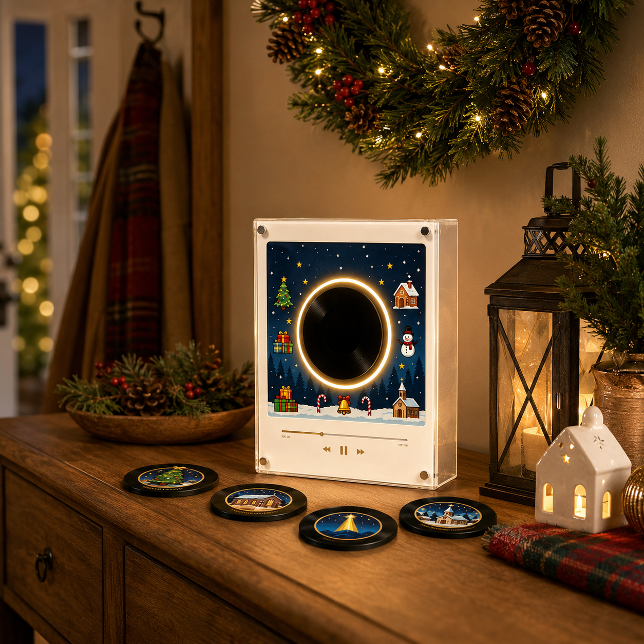 💽Christmas Magnetic Music Player Set Magnets for Refrigerator