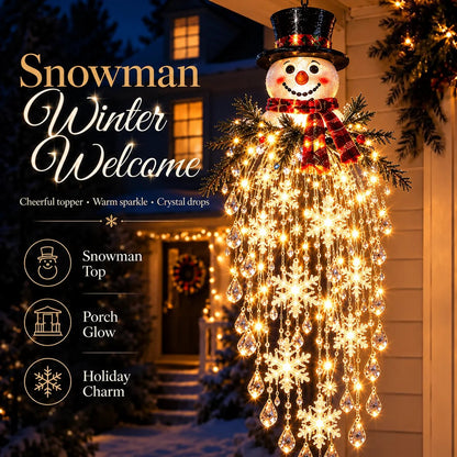 Crystal Cascade Christmas Light – Hanging Snowflake & Crystal LED Porch Décor ✨❄️