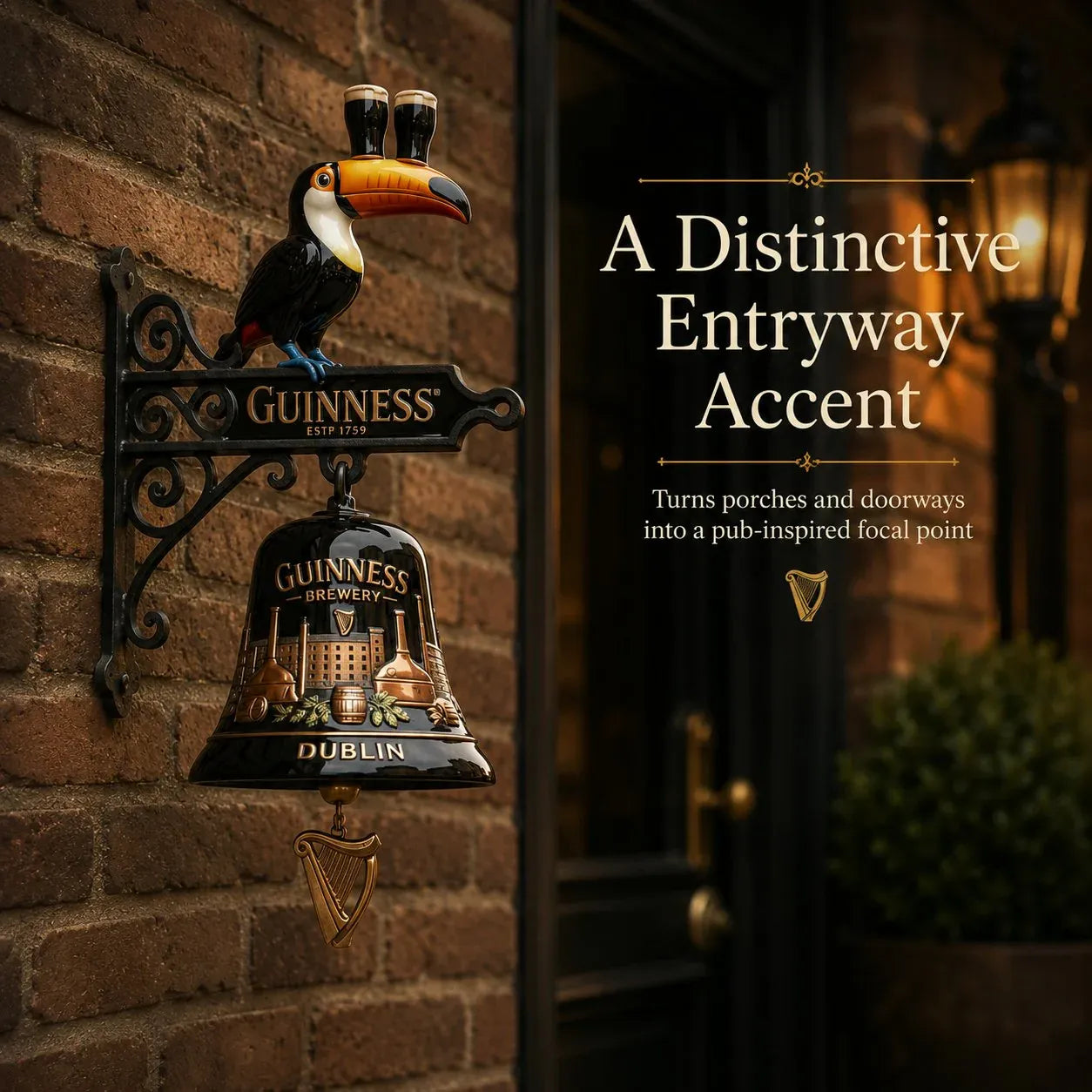 🍺Guinness Toucan Cast Iron Door Bell