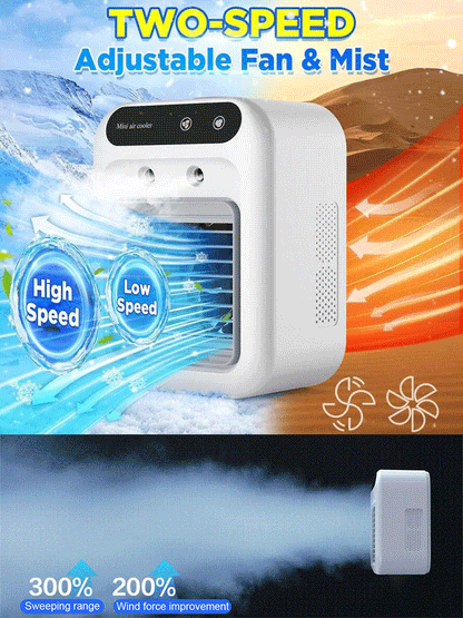 ❄️ 【The Ultimate Summer Energy-Saver (90% Savings)】 Wall-mountable, wireless, portable air cooler—rapid cooling with icy mist in just 3 seconds🧊