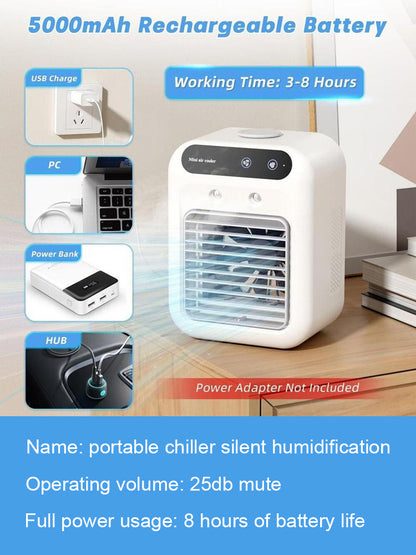 ❄️ 【The Ultimate Summer Energy-Saver (90% Savings)】 Wall-mountable, wireless, portable air cooler—rapid cooling with icy mist in just 3 seconds🧊