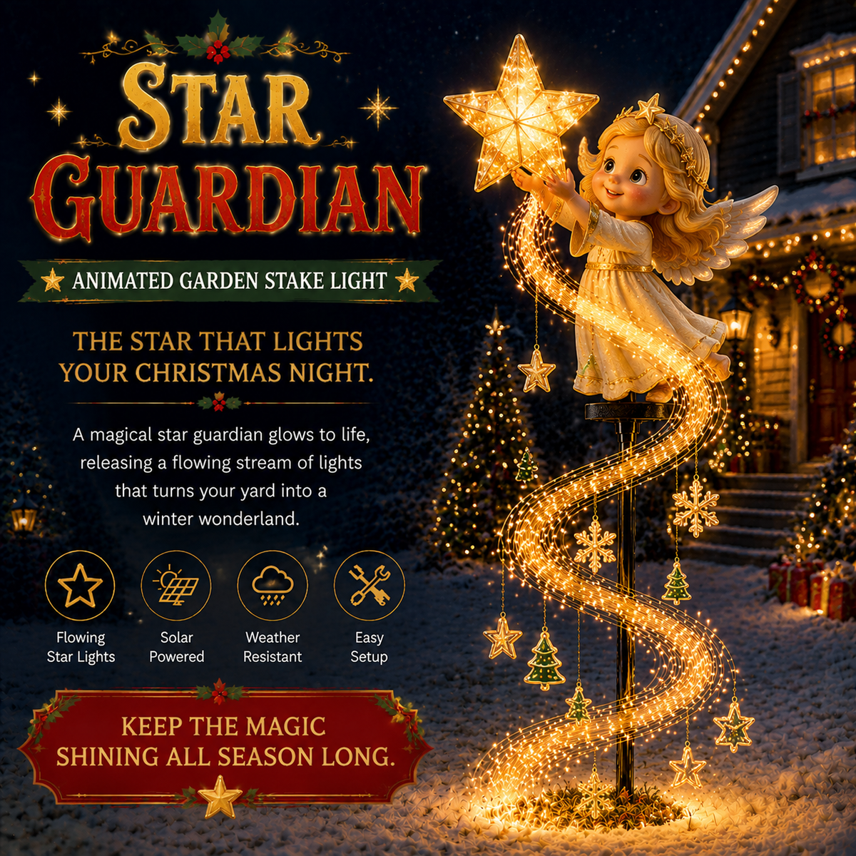 🎄Last day 50% Off🎄✨Christmas Magic Garden Collection - Transform Your Yard Into A Winter Wonderland With Enchanted Flowing Lights