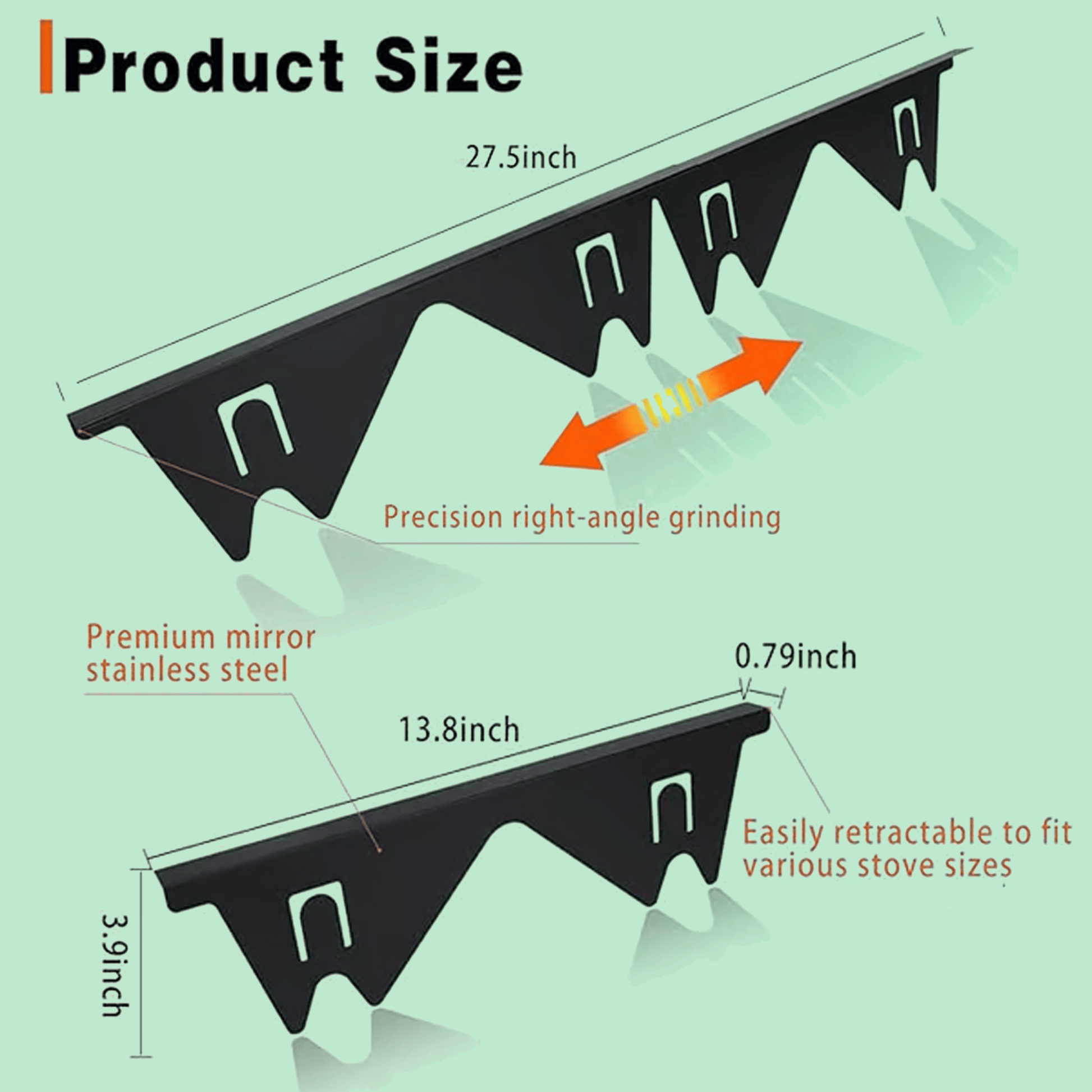 🔥 🎁Retractable Stainless Steel Stove Gap Covers