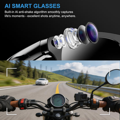 🕶️AI Smart Glasses with 4K Camera, Real-Time Translation & Open-Ear Audio