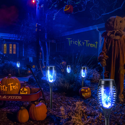 🎃 Halloween Solar Flickering Flame Torch Lights