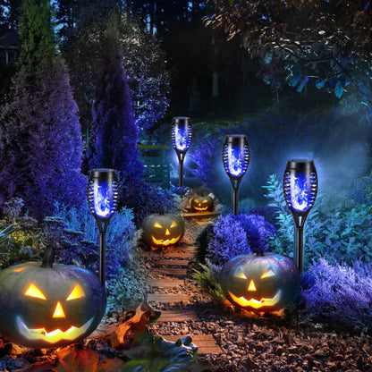 🎃 Halloween Solar Flickering Flame Torch Lights