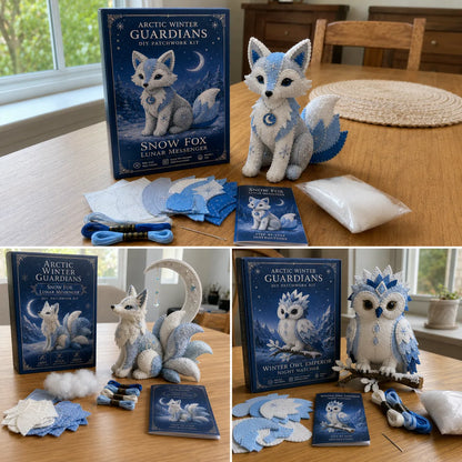 ❄️DIY Ice Dragon Felt Patchwork Kit Arctic Winter Guardian Sewing Set