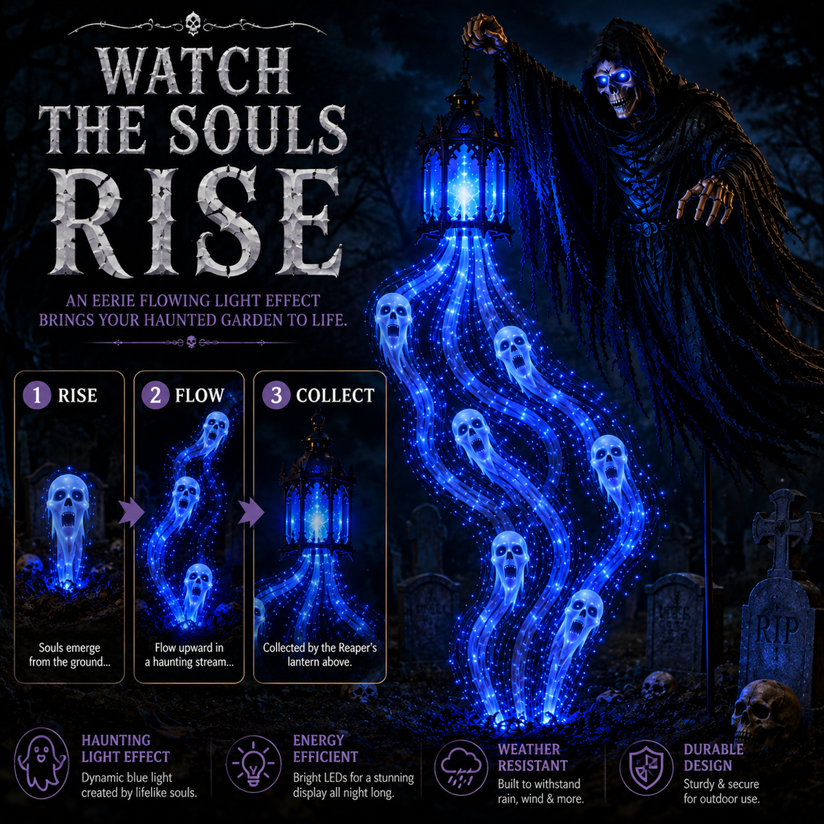 🎁 Today Only: 50% OFF 🎁Animated Halloween Soul Harvester Garden Light Collection💀