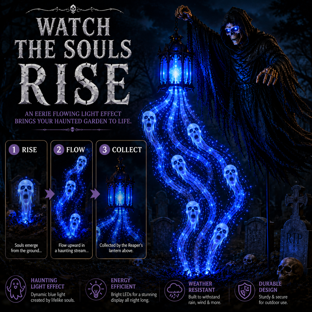 🎃 Today Only: 49% OFF 💀Animated Halloween Soul Harvester Garden Light Collection