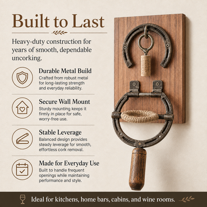 🔥Rustic Horseshoe Wall-Mounted Wine Opener