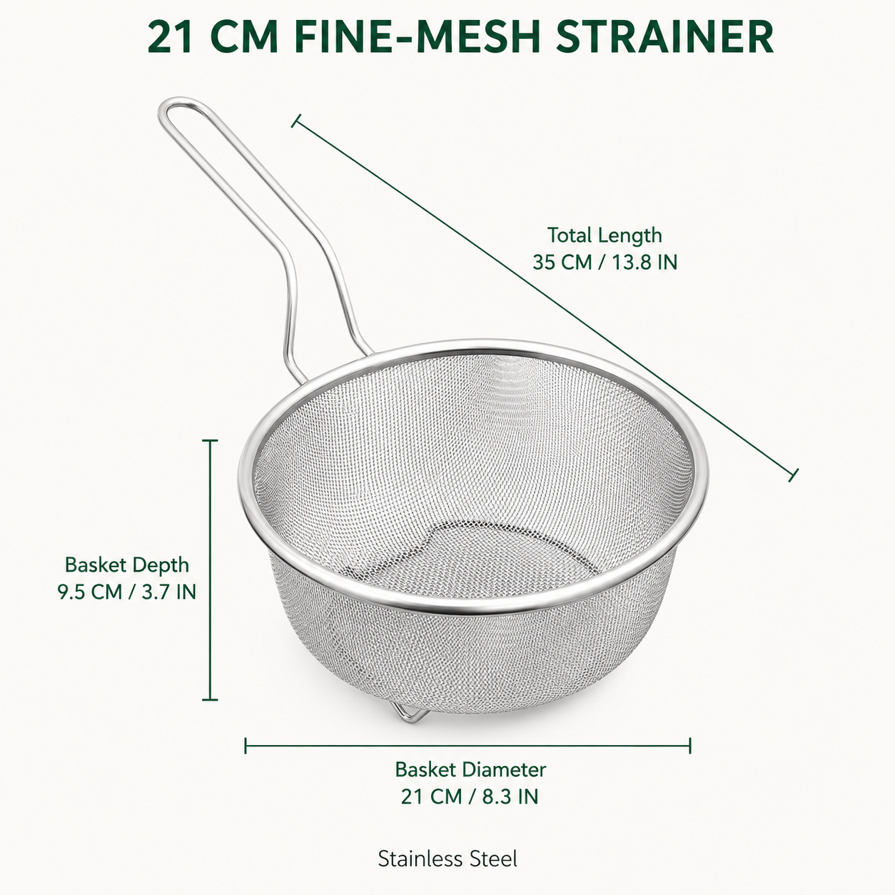 📢📢50% OFF !! ⏰Stainless Steel Sieve with Handle🥄🫕