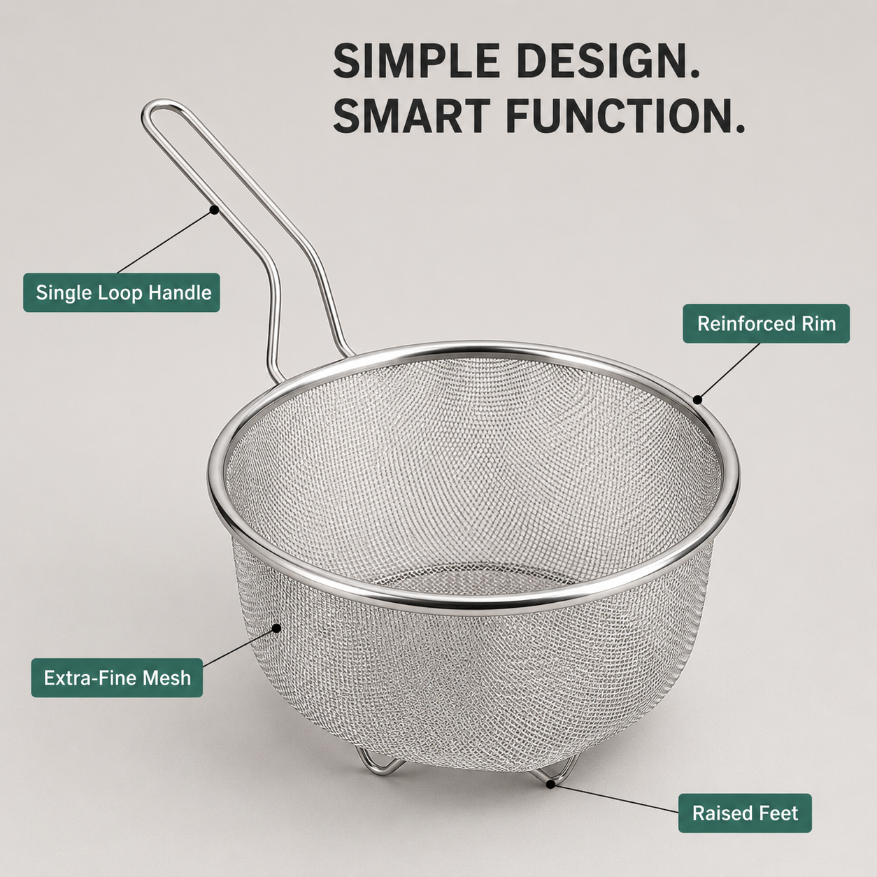 📢📢50% OFF !! ⏰Stainless Steel Sieve with Handle🥄🫕