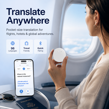 🔥 50% OFF + FREE Shipping! AI Language Translator – Real-Time Two-Way Voice Translation, 96+ Languages, iOS & Android Compatible
