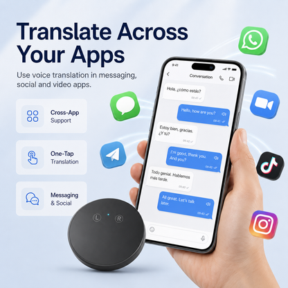 🔥 50% OFF + FREE Shipping! AI Language Translator – Real-Time Two-Way Voice Translation, 96+ Languages, iOS & Android Compatible