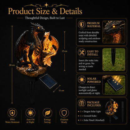 🔥 Limited 50% OFF Today!🐉Solar Dragon Garden Light Set🔥– ✨2 Dragons Included for Magical Outdoor Decor🎁