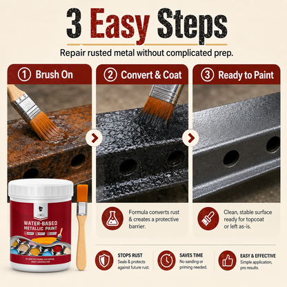 ⏳ 50% OFF Today! Rust Converter Metallic Paint – Covers Rust in One Coat, No Sanding Needed 🔨🛡️