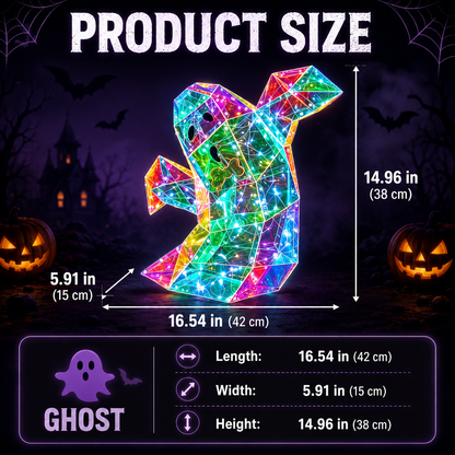 🔥50% OFF Halloween Glowing Mosaic Ghost LED Decor⭐——🌙Stained Glass Style Glowing Ghost Decor🎃