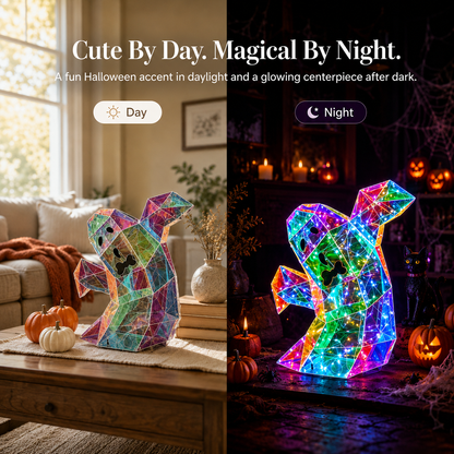 🔥50% OFF Halloween Glowing Mosaic Ghost LED Decor⭐——🌙Stained Glass Style Glowing Ghost Decor🎃
