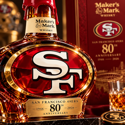 San Francisco 49ers 80th Anniversary Collector Whiskey Bottle – 1946–2026 Commemorative Edition