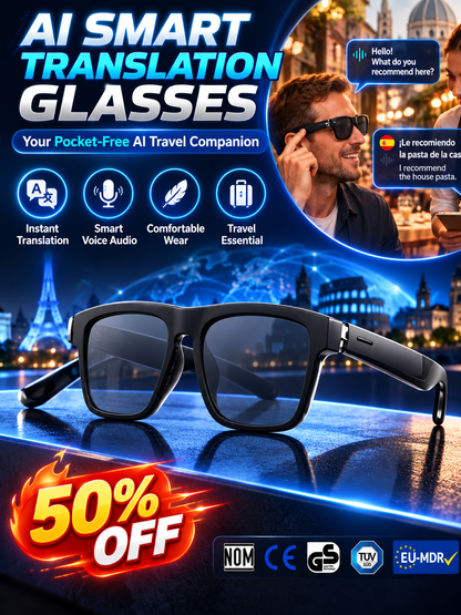 😍👓AI Smart Glasses: 100% Offline Translation Zoom & Explore Smarter.