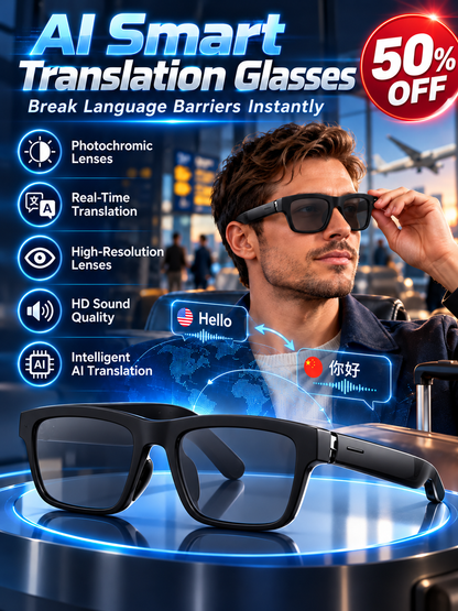 😍👓AI Smart Glasses: 100% Offline Translation Zoom & Explore Smarter.
