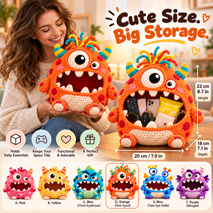 🔥 Last Day 49% OFF-Clutter Munchers Hungry Monster DIY Crochet Storage Buddies 👾🧶