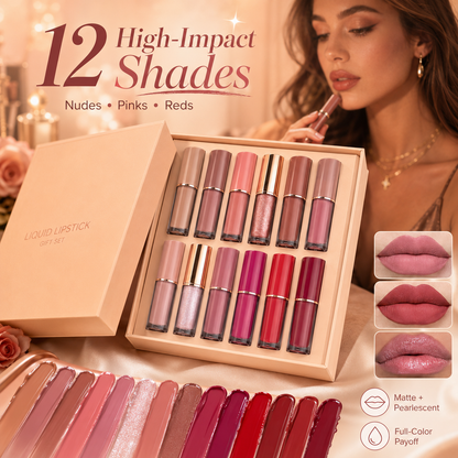💄[💥LIMITED DEAL]  12-Color Liquid Lipstick Gift Set