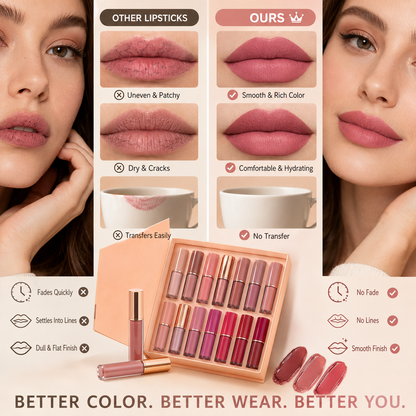 💄[💥LIMITED DEAL]  12-Color Liquid Lipstick Gift Set
