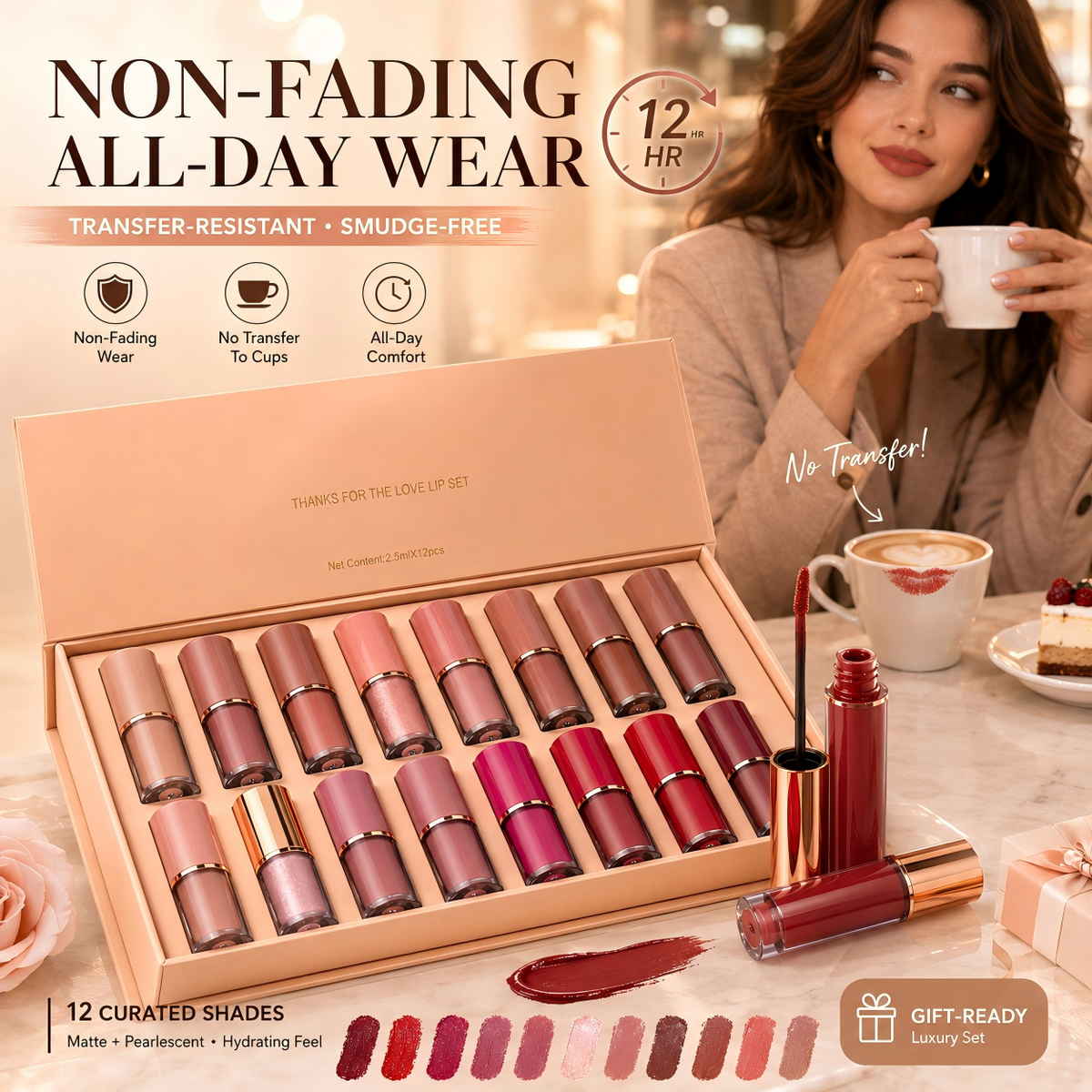 💄[💥LIMITED DEAL]  12-Color Liquid Lipstick Gift Set