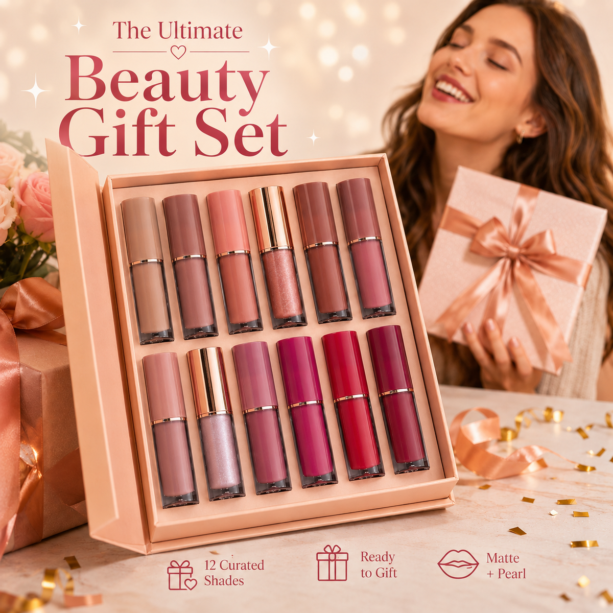 💄[💥LIMITED DEAL]  12-Color Liquid Lipstick Gift Set