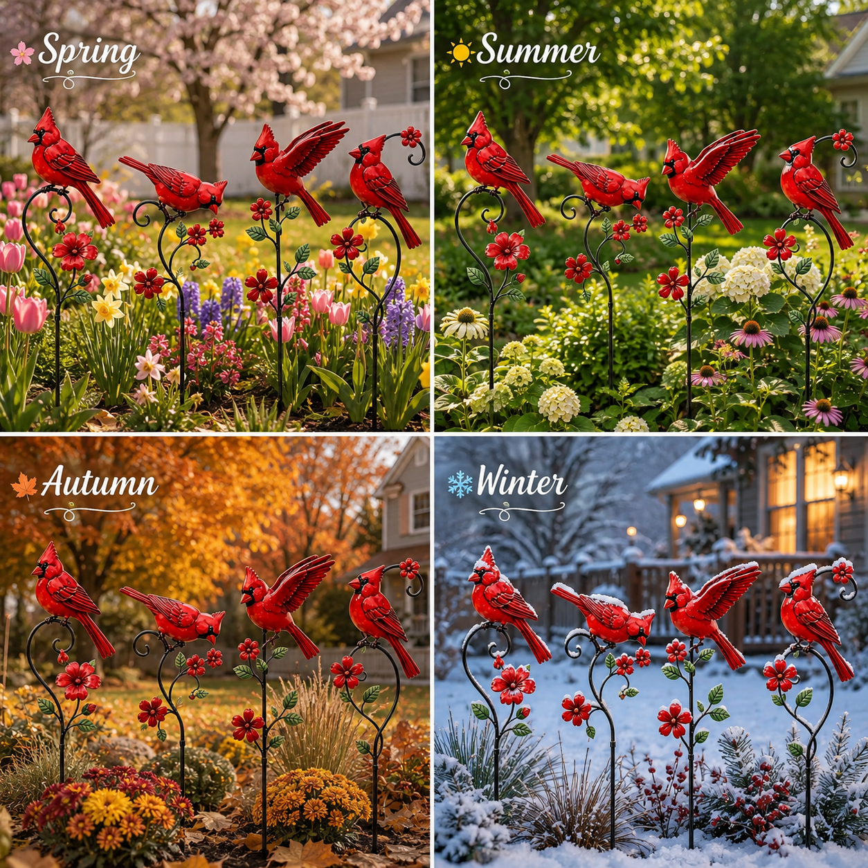 🐦 Red Cardinal Garden Stake Decoration – Bring Vibrant Color & Timeless Charm to Your Garden