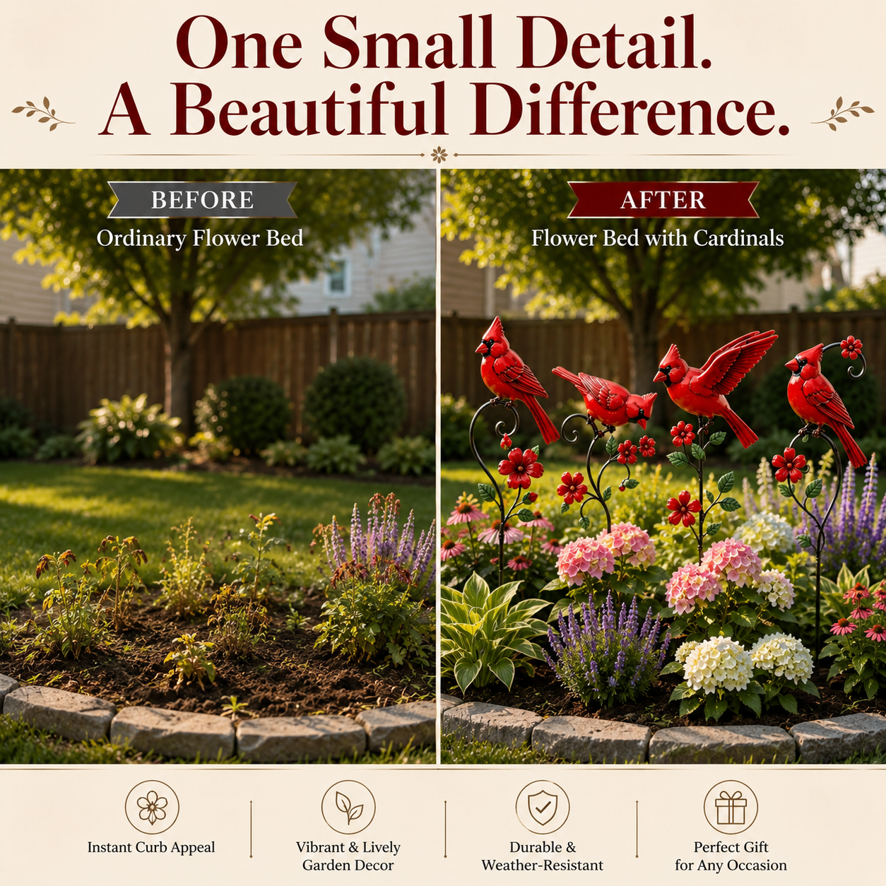 🐦 Red Cardinal Garden Stake Decoration – Bring Vibrant Color & Timeless Charm to Your Garden