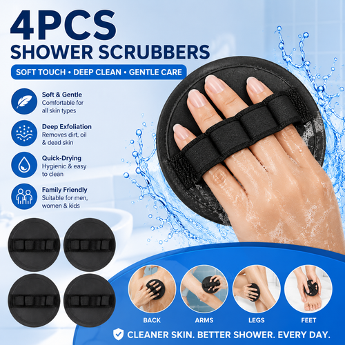 Soft Rubber Shower Scrubber for Gentle Exfoliation & Deep Cleansing