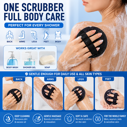 Soft Rubber Shower Scrubber for Gentle Exfoliation & Deep Cleansing