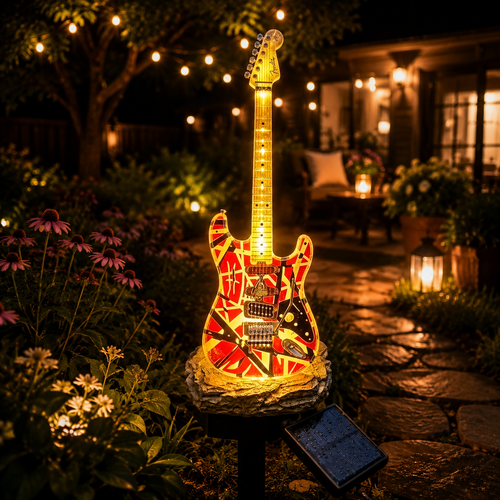 ✨️LAST DAY 50% OFF🎸 Rock Guitar Solar Garden Light – Unique Outdoor Music Decor