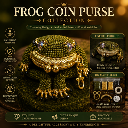 🐸 Frog Coin Purse Collection – Finished Handmade Purse & DIY Crochet Kit