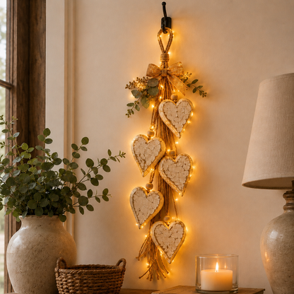 🤎 Handcrafted Hanging Heart Wall Decor – A Heartwarming Gift for Every Home