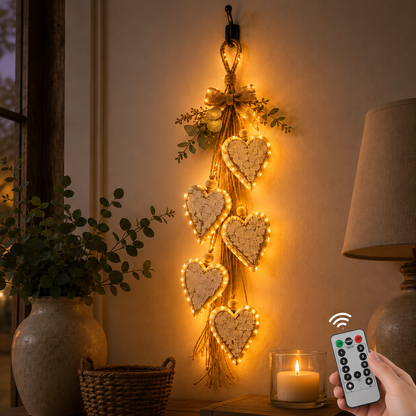🤎 Handcrafted Hanging Heart Wall Decor – A Heartwarming Gift for Every Home