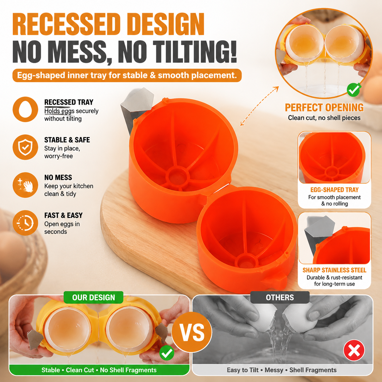 🔥Today 50% OFF 🥚 Egg Shell Opener – Crack Eggs Perfectly Without Mess
