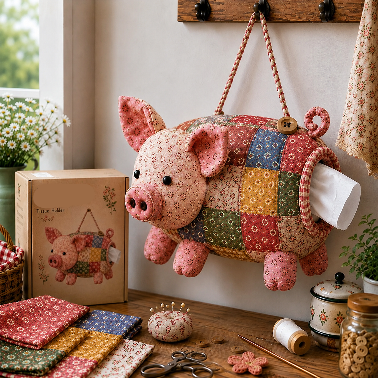 🔥 HOT SALE 🐔 DIY Animal Tissue Holder Sewing Kit – 6 Cute Farm Animal Designs
