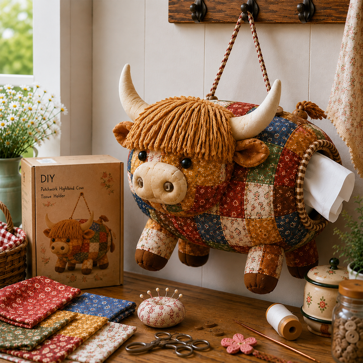 🔥 HOT SALE 🐔 DIY Animal Tissue Holder Sewing Kit – 6 Cute Farm Animal Designs
