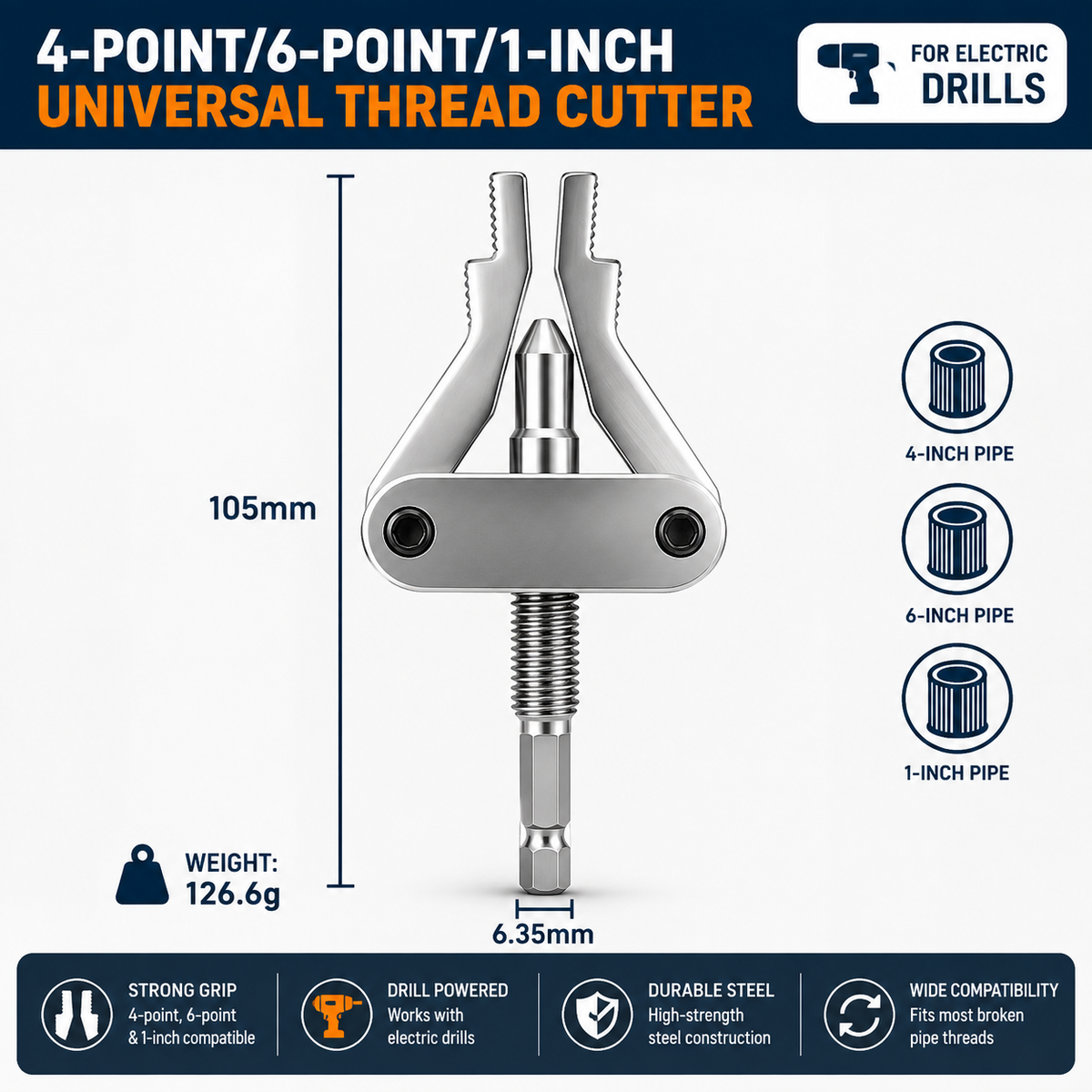 🔧 Broken Pipe Thread Extractor | Drill-Powered Nipple Remover