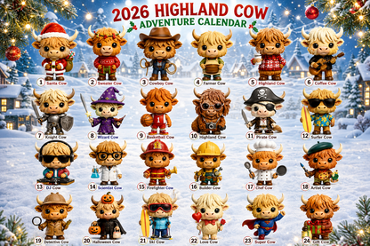 🎄 2026 Limited Edition Highland Cow Advent Calendar – 24 Collectible Christmas Surprises