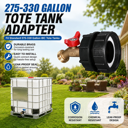 💧 Universal IBC Tote Adapter Kit with Brass Valve – Leak-Proof Garden Hose Connector🚰🌱