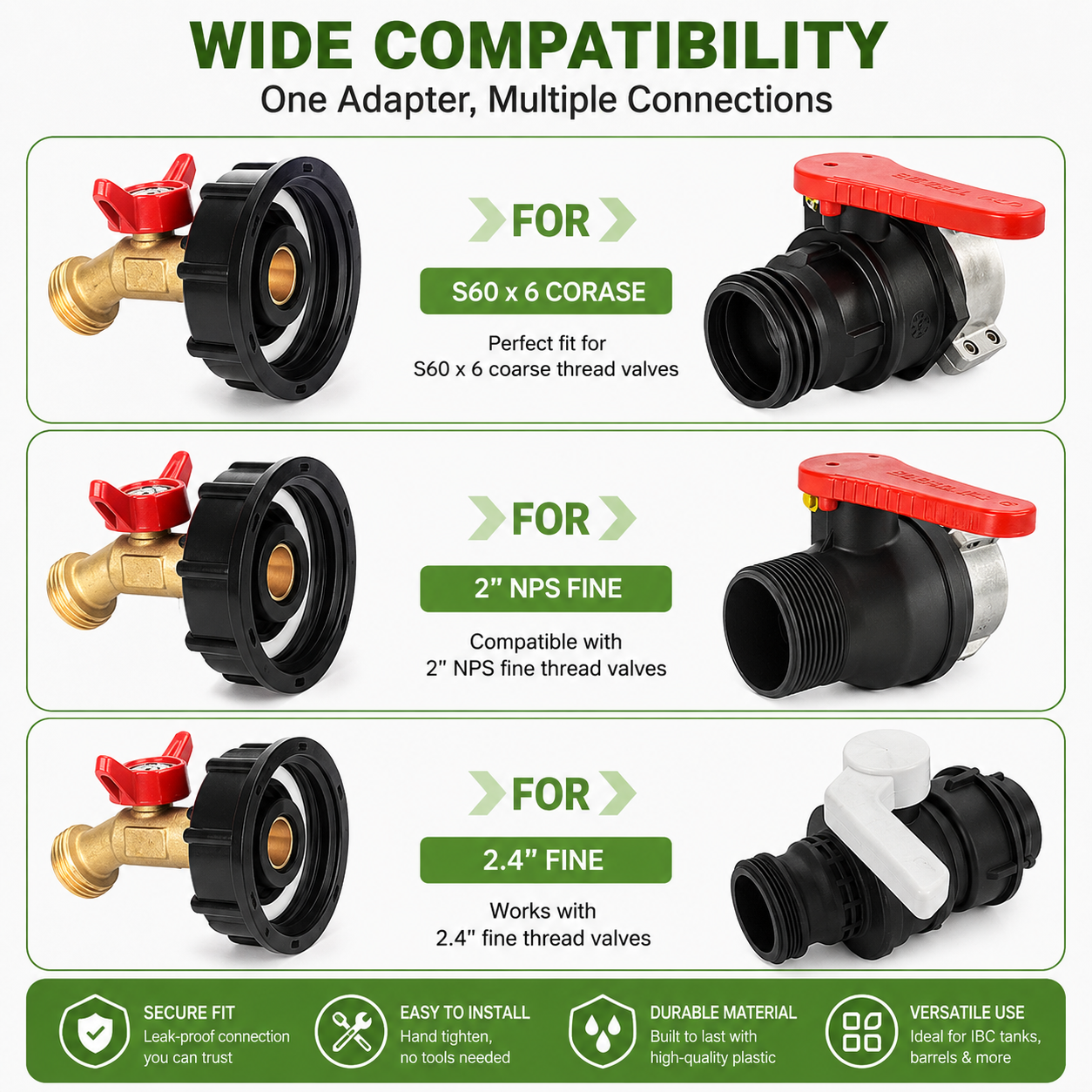 💧 Universal IBC Tote Adapter Kit with Brass Valve – Leak-Proof Garden Hose Connector🚰🌱